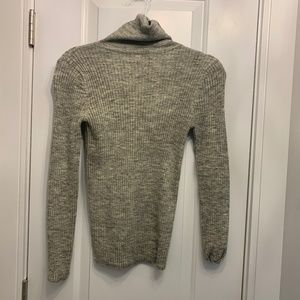 Turtle neck fitted ribbed sweater